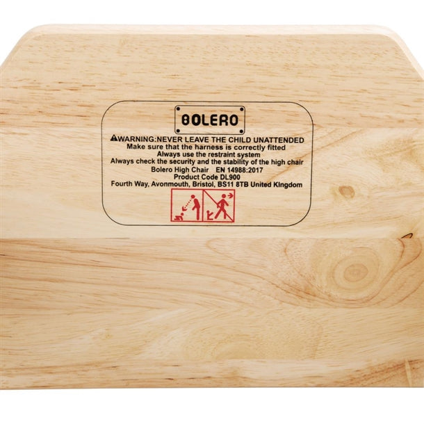 Benchtop Bolero Wooden High Chair Natural Finish - DL900 Bolero