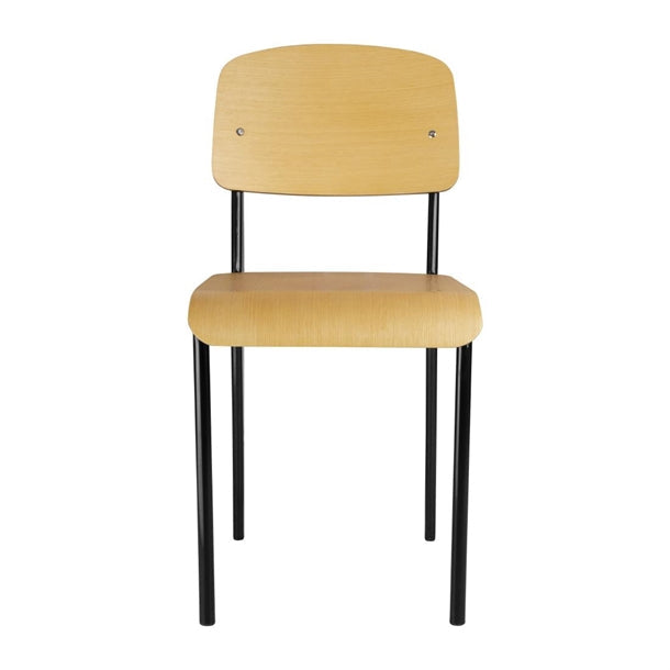 Shelving Bolero Wooden Dining Chairs with Black Steel Frame (Pack of 4) - DM338 Bolero
