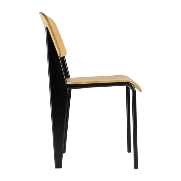 Shelving Bolero Wooden Dining Chairs with Black Steel Frame (Pack of 4) - DM338 Bolero