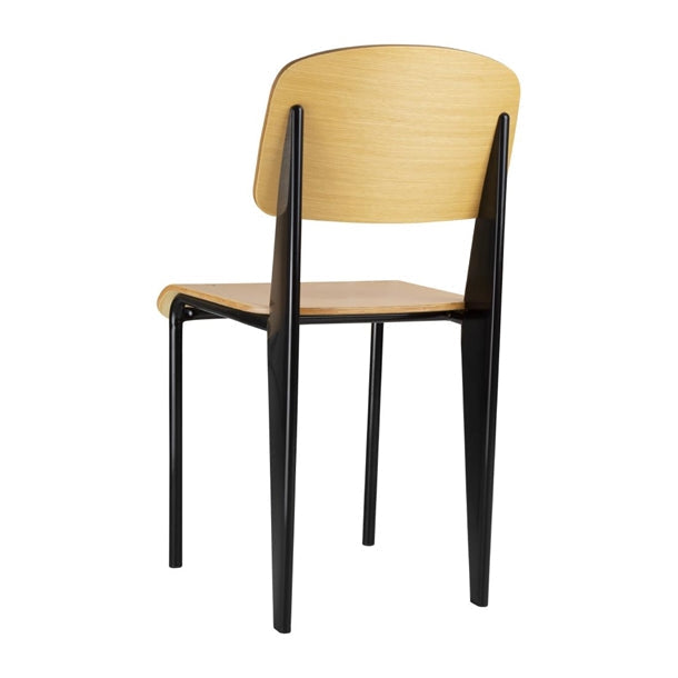 Shelving Bolero Wooden Dining Chairs with Black Steel Frame (Pack of 4) - DM338 Bolero