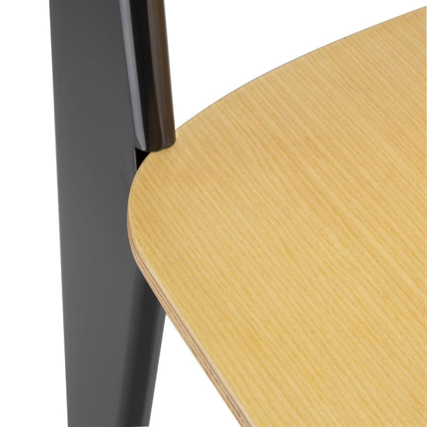 Shelving Bolero Wooden Dining Chairs with Black Steel Frame (Pack of 4) - DM338 Bolero