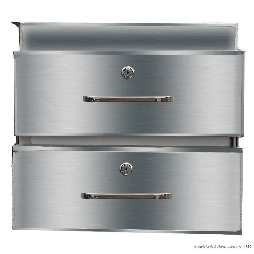 F.E.D. Modular systems DR-02/A Stainless Steel Double Drawer 480x503x410 Mattys