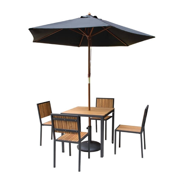 Benches Bolero Square Steel and Acacia Table 800mm - DS152 Bolero