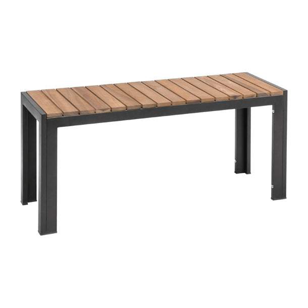 Benches Bolero Rectangular Steel and Acacia Benches 1000mm (Pack of 2) - DS154 Bolero