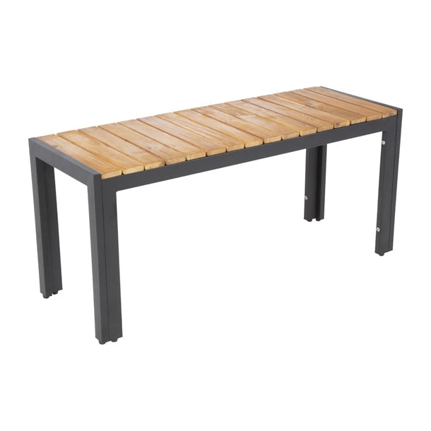 Benches Bolero Rectangular Steel and Acacia Benches 1000mm (Pack of 2) - DS154 Bolero