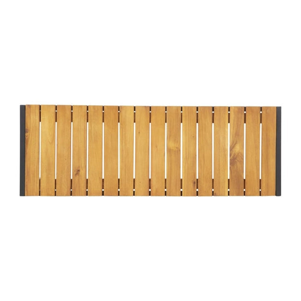 Benches Bolero Rectangular Steel and Acacia Benches 1000mm (Pack of 2) - DS154 Bolero