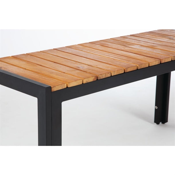 Benches Bolero Rectangular Steel and Acacia Benches 1000mm (Pack of 2) - DS154 Bolero