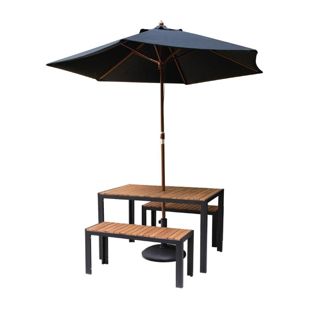 Benches Bolero Rectangular Steel and Acacia Benches 1000mm (Pack of 2) - DS154 Bolero