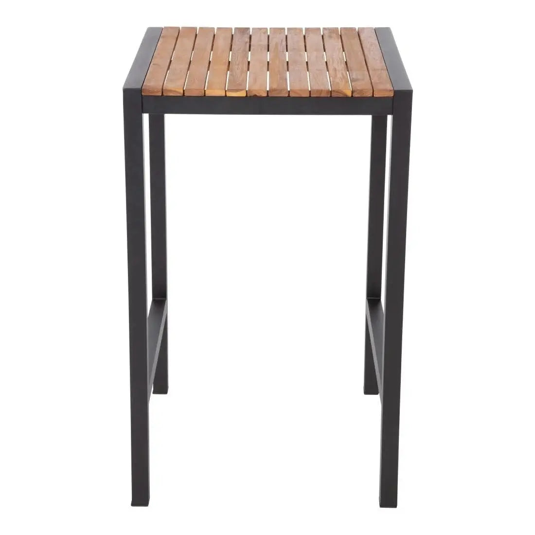 Furniture Bolero Square Steel and Acacia Bar Table 600mm - DS155 Mattys