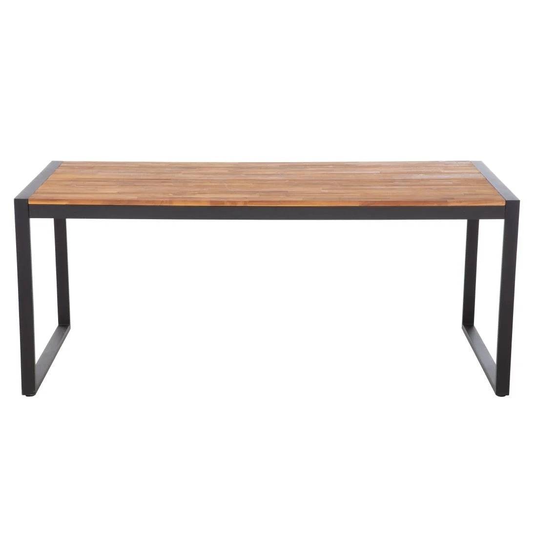 Bolero Acacia Wood and Steel Rectangular Industrial Table 1800mm DS157 Mattys
