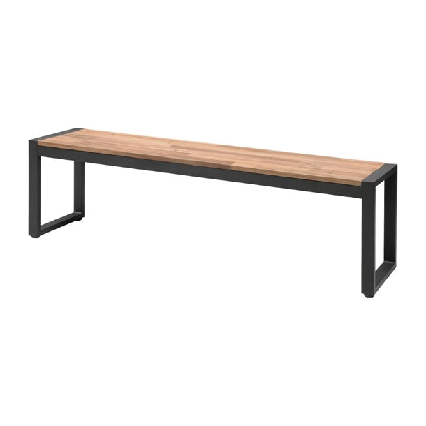 Benches Bolero Acacia Wood and Steel Industrial Benches 1600mm (Pack of 2) - DS158 Bolero