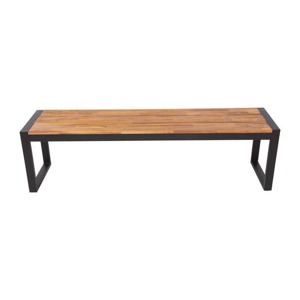 Benches Bolero Acacia Wood and Steel Industrial Benches 1600mm (Pack of 2) - DS158 Bolero