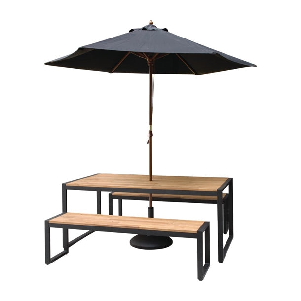 Benches Bolero Acacia Wood and Steel Industrial Benches 1600mm (Pack of 2) - DS158 Bolero
