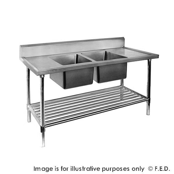 F.E.D. Modular systems DSB6-1500C/A Double Centre Sink Bench with Pot Undershelf Mattys