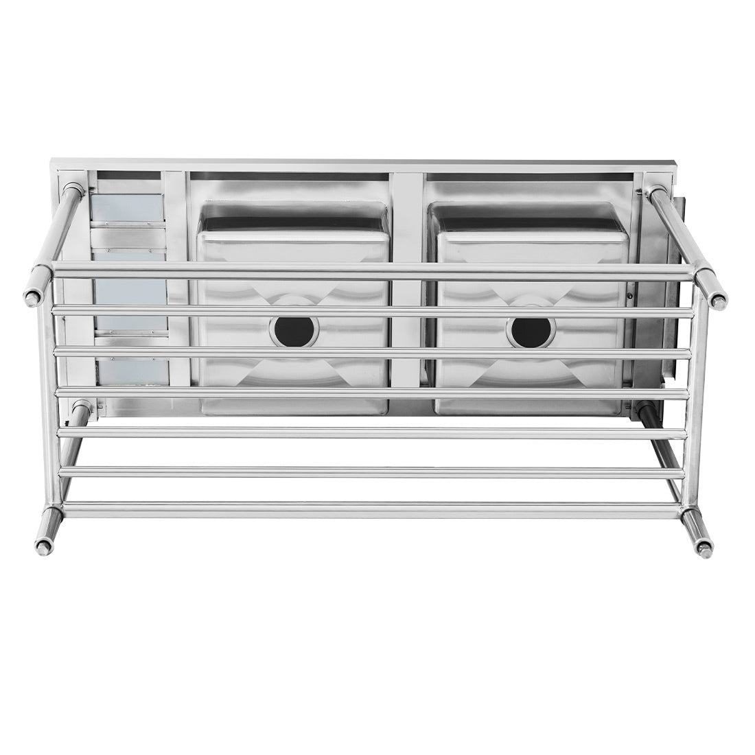 Right Inlet Double Sink Dishwasher Bench - DSBD7-1500R/A Modular Systems