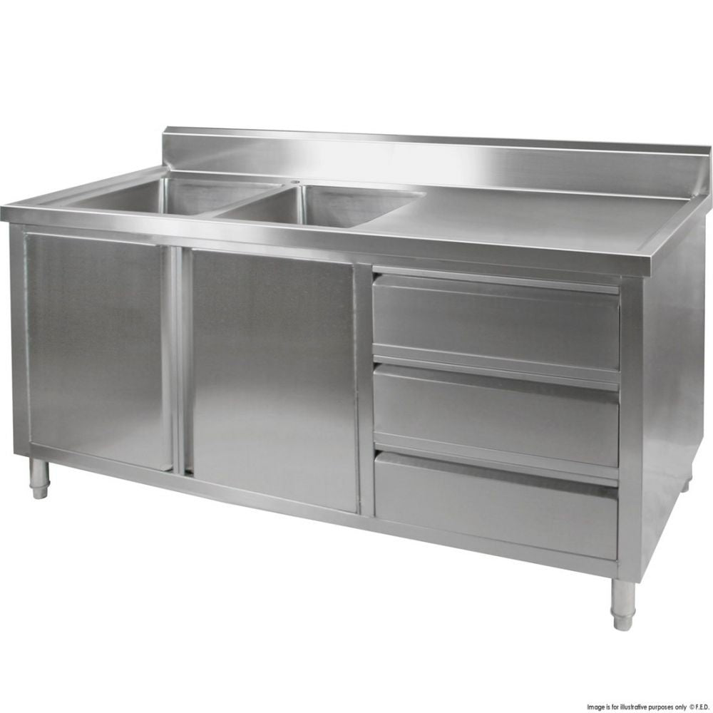 DSC-2400L-H KITCHEN TIDY CABINET WITH DOUBLE LEFT SINKS Modular Systems