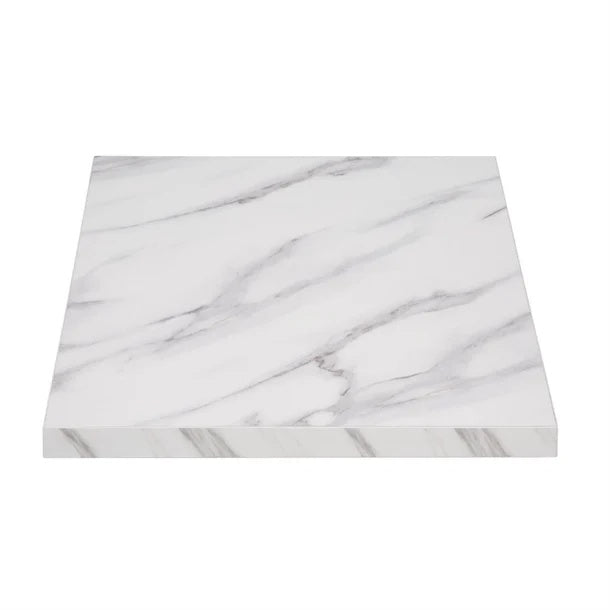 Bolero Pre-drilled Square Table Top Marble Effect 600mm DT444 Mattys