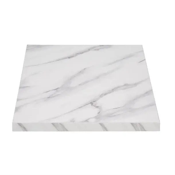 Furniture Bolero Pre-drilled Square Table Marble Effect 600mm - DT444 Mattys