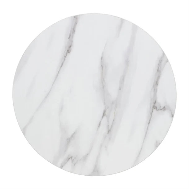 Bolero Pre-drilled Round Table Top Marble Effect 600mm DT445 Mattys