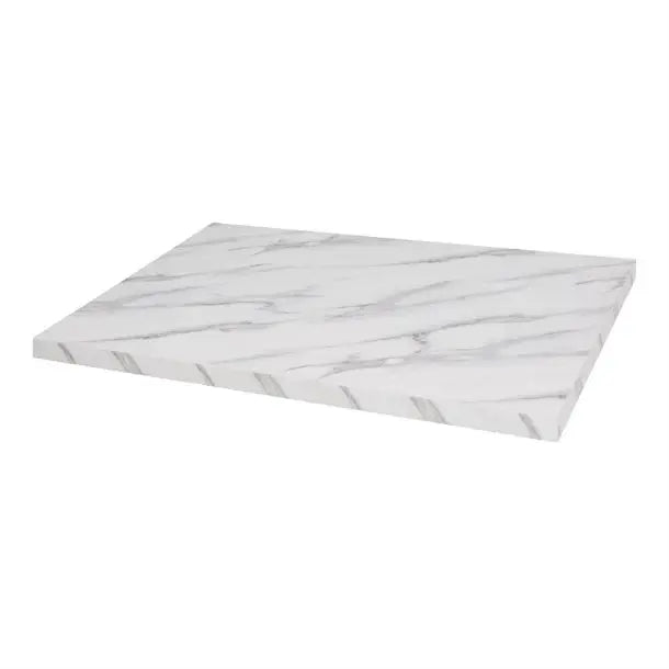 Furniture Bolero Pre-drilled Rectangular Table Marble Effect 1100x700mm - DT447 Mattys