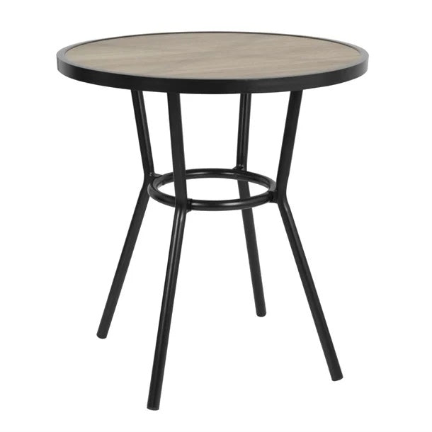 Bolero Marston Round Outdoor Table Black 700mm DX986 Mattys