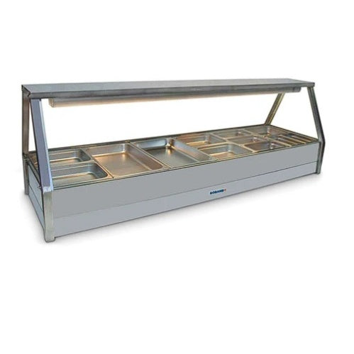 Roband E26 Straight Glass Hot Food Display Bar, 12 pans double row Mattys