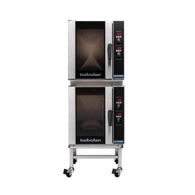Turbofan Full Size Tray Digital Electric Convection Oven Double Stacked With Castor Base Stand E33D5/2C
