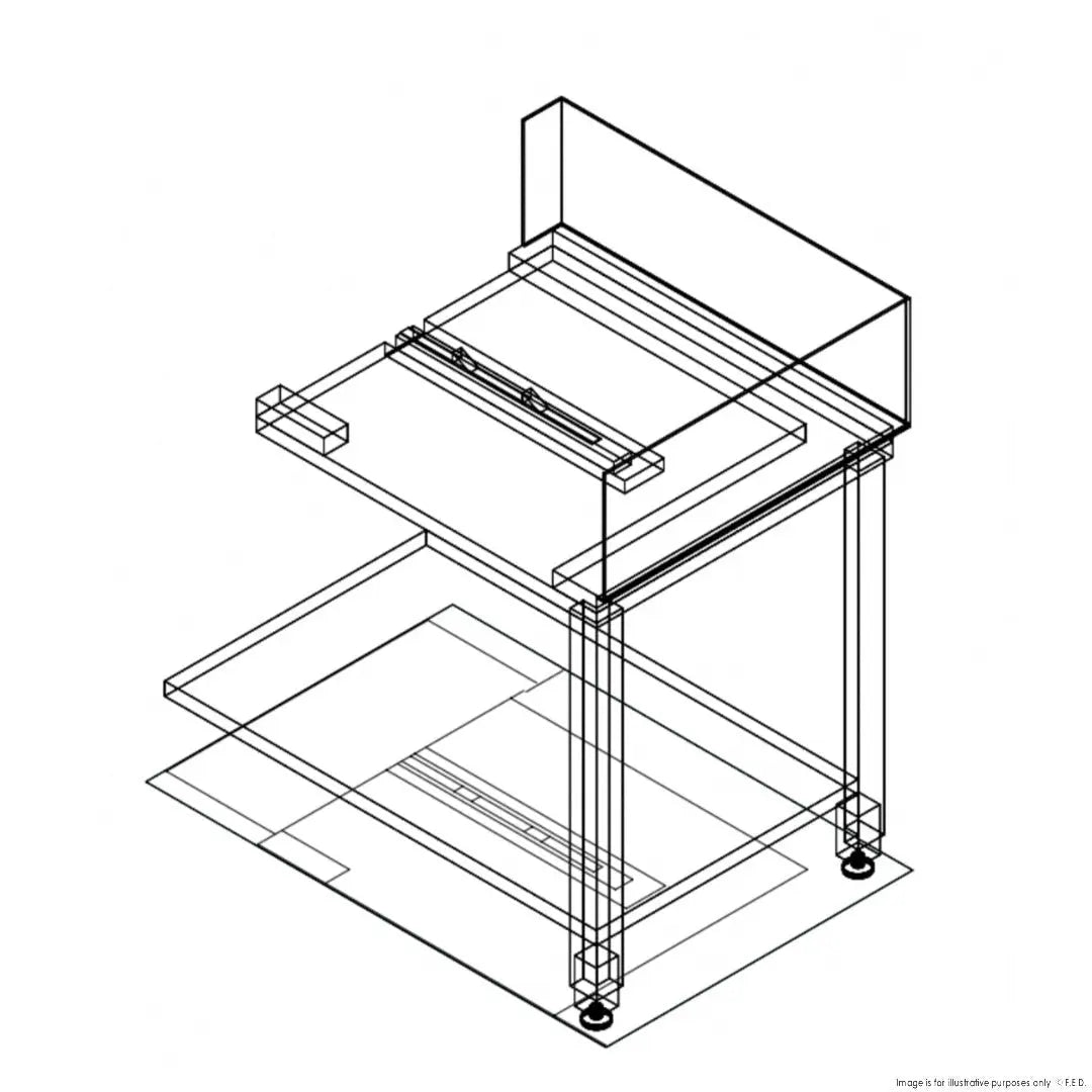 Benches F.E.D. Fagor Stainless Steel Corner Bench w/ Introduction of Baskets by the Right Side - E-90D Mattys