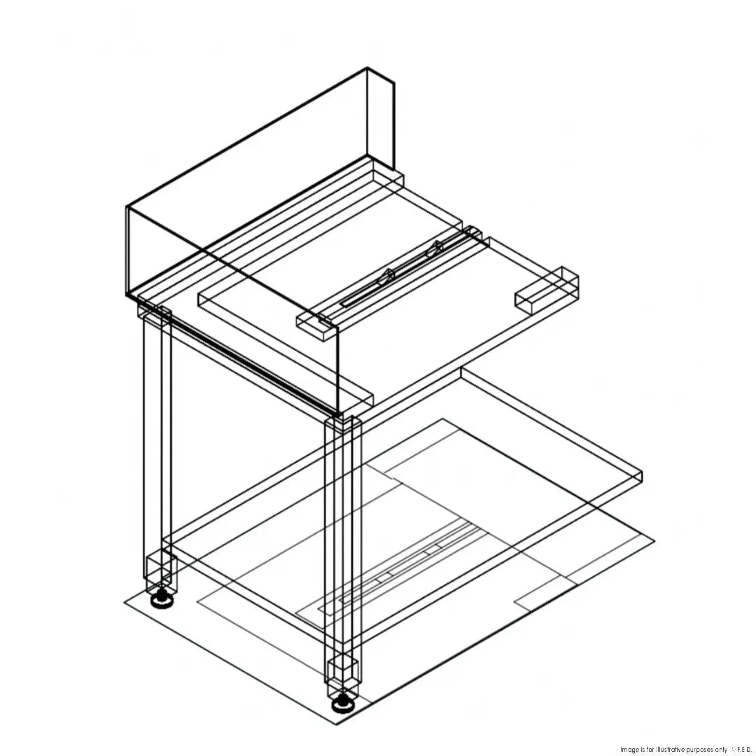 Stainless Steel & Shelving F.E.D. Fagor Stainless Steel Corner Bench w/ Introduction of Baskets by the Left Side - E-90I Mattys