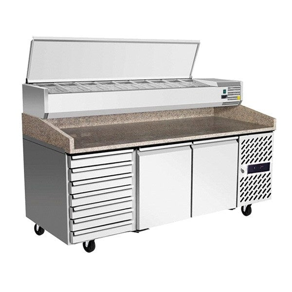 Atosa 2 Door Refrigerated Pizza Table With Drawers 2010mm - EPF3480 Mattys