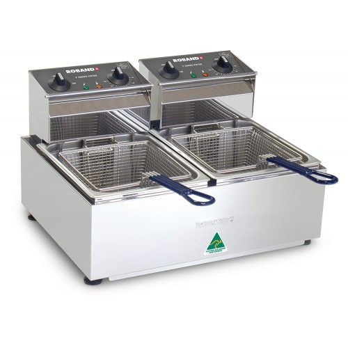 Bench Top Fryers Roband Double Pan Fryers 2 x 5L tank - F25 Mattys