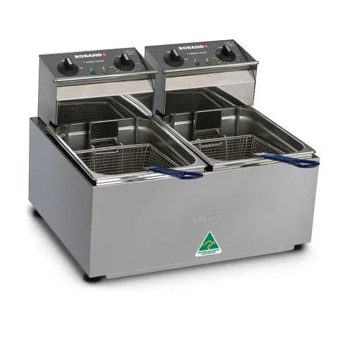 Bench Top Fryers Roband Double Pan Fryers 2x8L tank - F28 Mattys