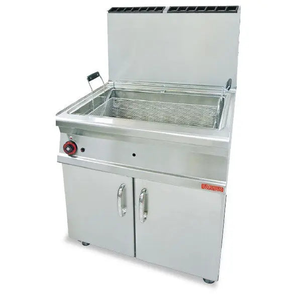 Lotus F45-78G 45L LARGE PAN GAS PASTRY FRYER ON CABINET Mattys