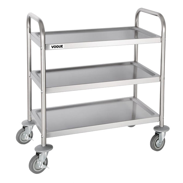 Stainless Steel & Shelving Vogue Stainless Steel 3 Tier Clearing Trolley Small - F993 Vogue