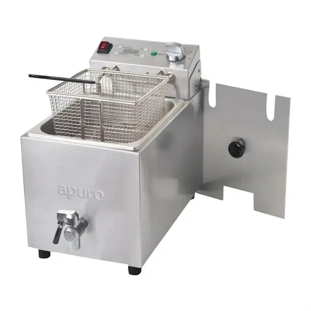 Apuro Single Tank Single Basket 8Ltr Countertop Fryer with Timer 2.9kW FC374-A Mattys