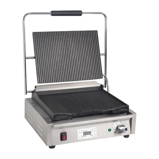 Apuro Large Contact Grill Ribbed Plates with Timer FC380-A Mattys