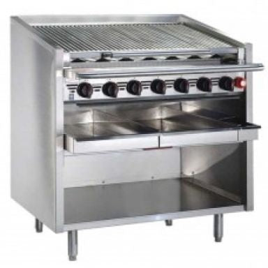 Houno Char Grills / Broilers 600 series Floor model Radiant Grill 4 burners - FM-624-RMB Mattys