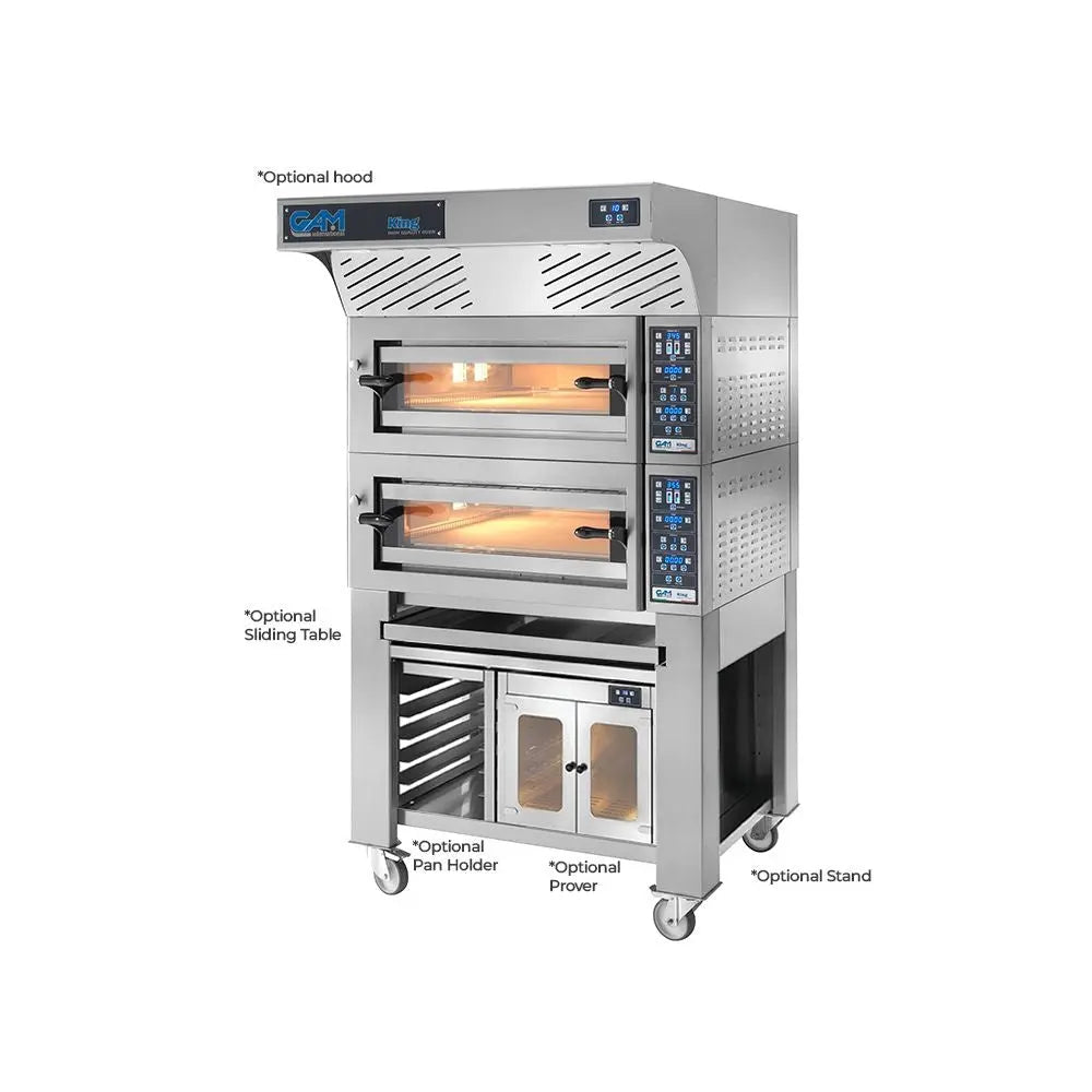 GAM King 4+4 Electric Double Deck Pizza Oven 4 + 4 Pizza Capacity - FORKING4TR400TOP-2 Mattys