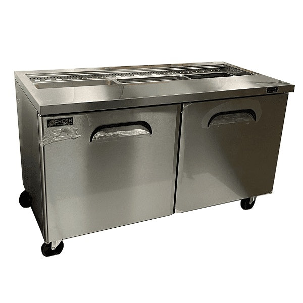 FRESH 2 DOOR SLIDE PREP TABLE FRIDGE - FST-60 Mattys