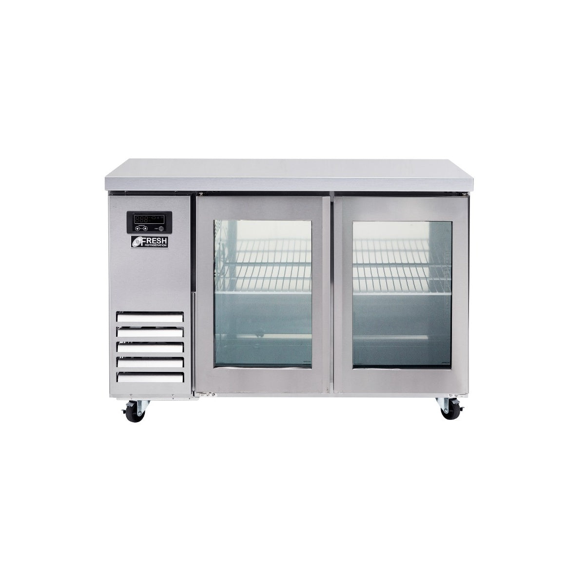 Fresh FT-1200RG – Glass Two Door Underbench Fridge 1200mm Wide Mattys