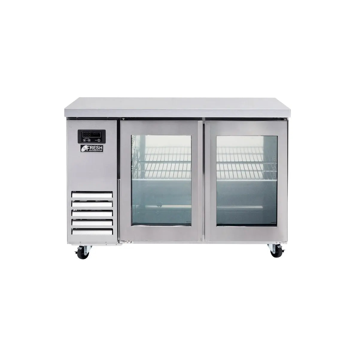 Fresh FT-1200RG - Glass Two Door Underbench Fridge 1200mm Wide Mattys