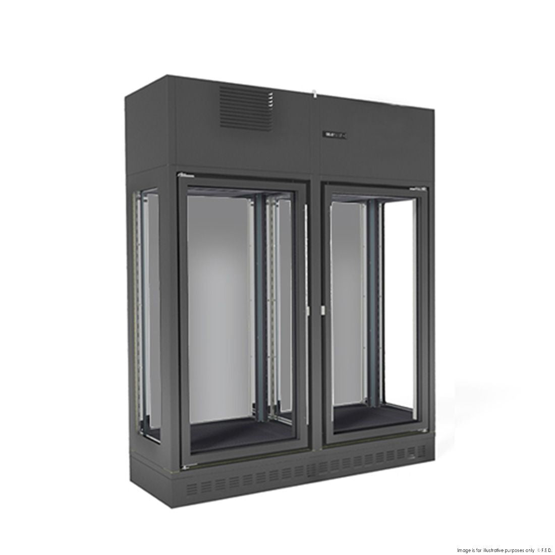 Shelving F.E.D. Fagor Single Zone 2 Doors Black Central Wine Cellar - FWC-2302-1CB Fagor