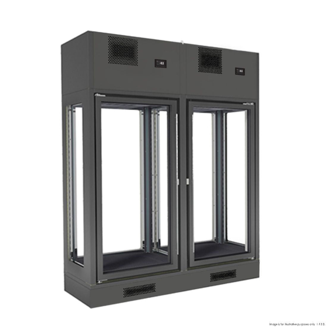 F.E.D. FWC-2302-2CB Fagor Dual Zone 2 Doors Black Central Wine Cellar Mattys
