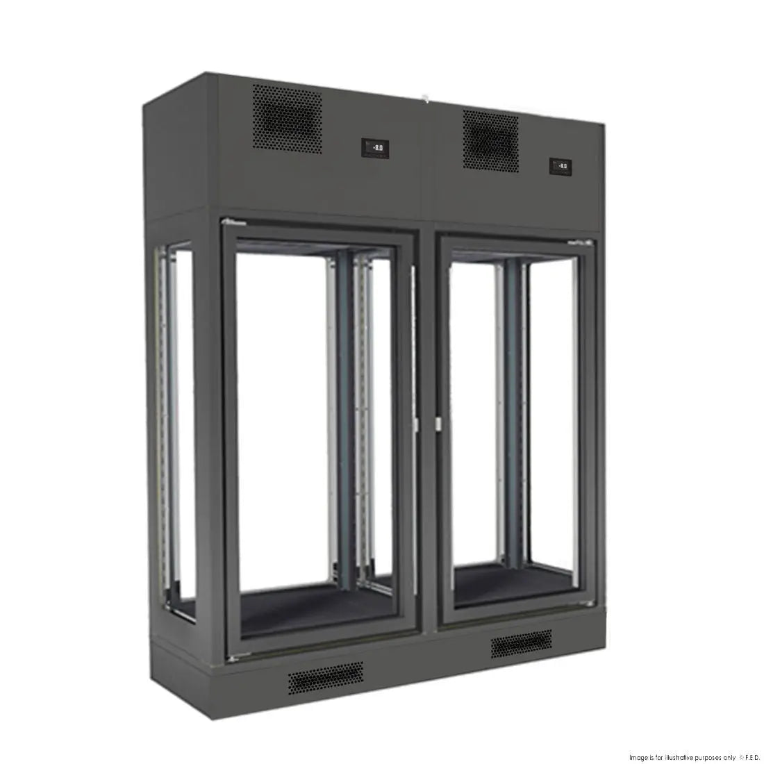Refrigeration F.E.D. Fagor Dual Zone 2 Doors Black Central Wine Cellar - FWC-2302-2CB Mattys