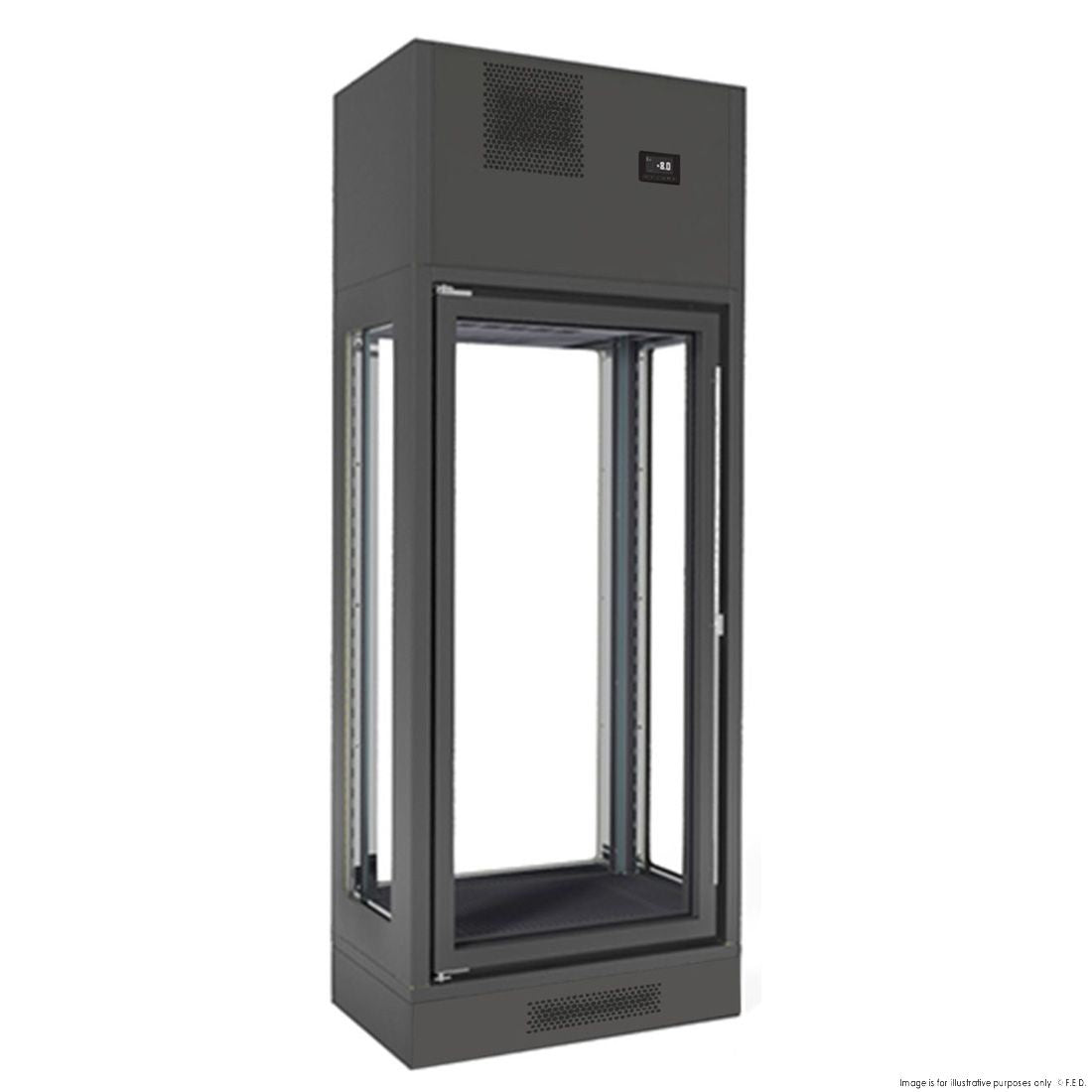 F.E.D. FWC-2601-1WB Fagor Single Zone 1 Door Black Wall-Mounted Wine Cellar Mattys