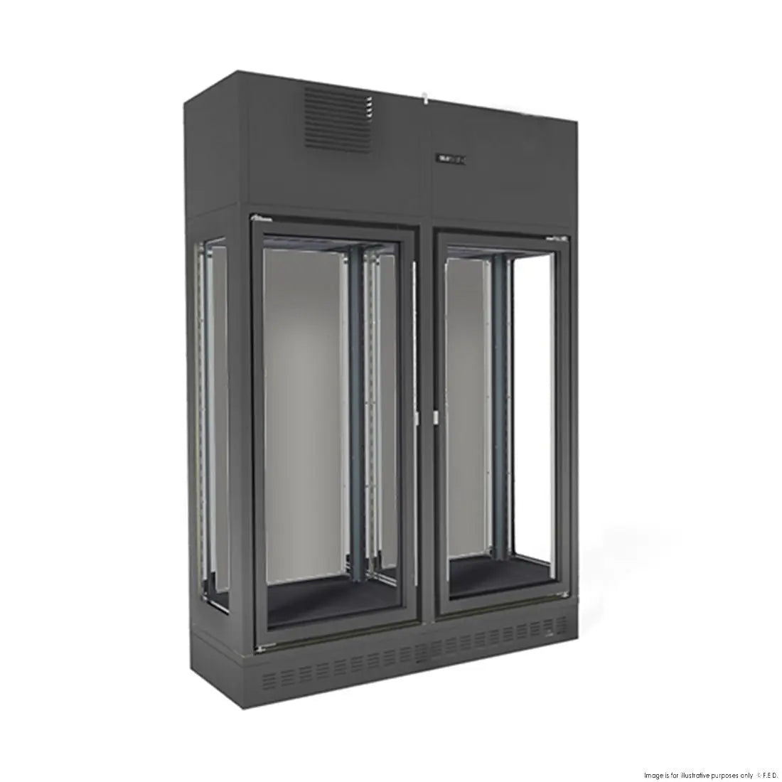 Refrigeration F.E.D. Fagor Single Zone 2 Doors Black Wall-Mounted Wine Cellar - FWC-2602-1WB Mattys