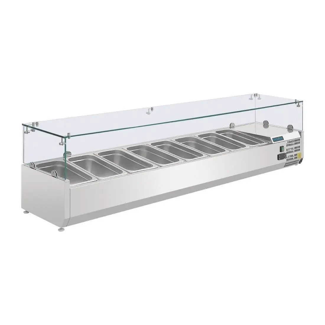 Polar G-Series Countertop Prep Fridge 8x 1/4GN with Glass Sneeze guard G610-A Mattys