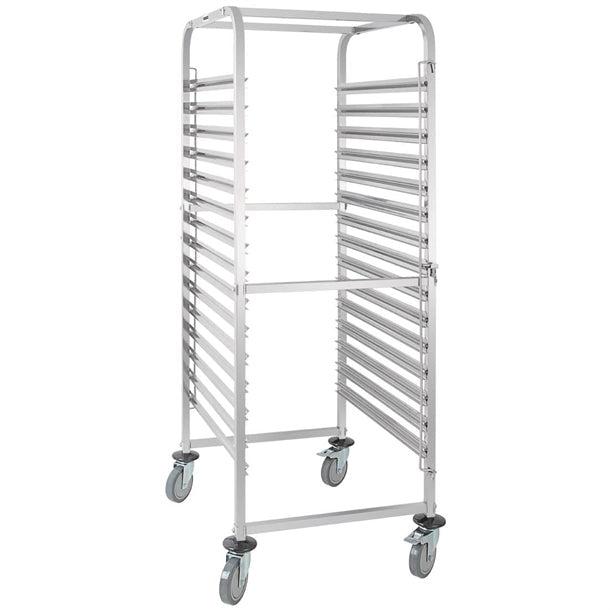 Stainless Steel & Shelving Vogue Gastronorm Racking Trolley 15 Level - GG499 Vogue
