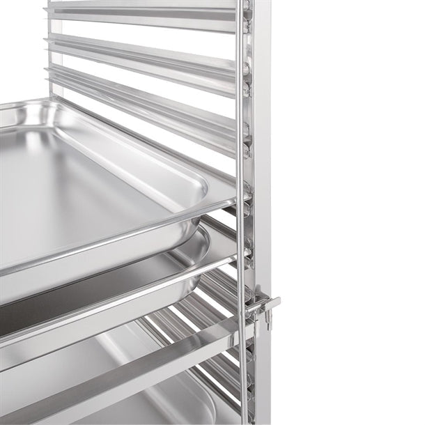 Stainless Steel & Shelving Vogue Gastronorm Racking Trolley 15 Level - GG499 Vogue