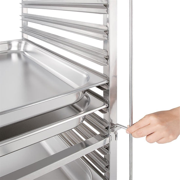 Stainless Steel & Shelving Vogue Gastronorm Racking Trolley 15 Level - GG499 Vogue
